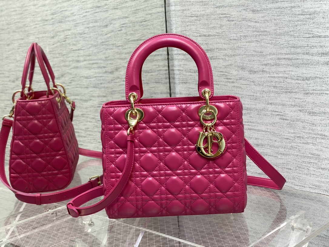 Medium Lady Dior Bag Purple Cannage Lambskin